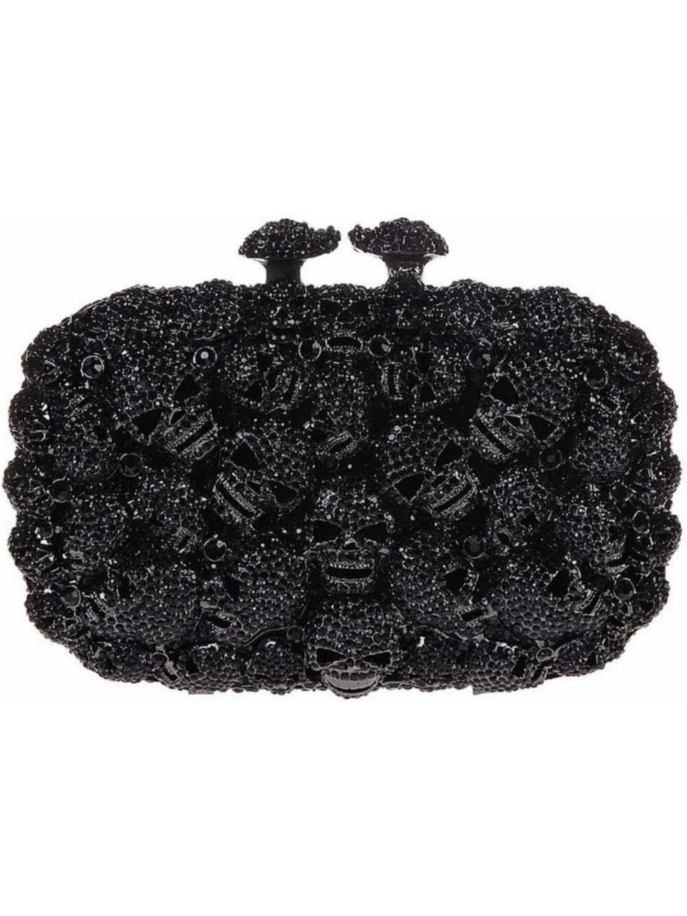 Gothic Rhinestone Skull Clutch Purse for Halloween, Evening Bag, Party Accessory